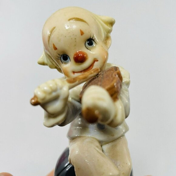 Vintage Lefton Clown Bozo Figurine Violin Musician Music Halloween Circus 05517 - Picture 11 of 12